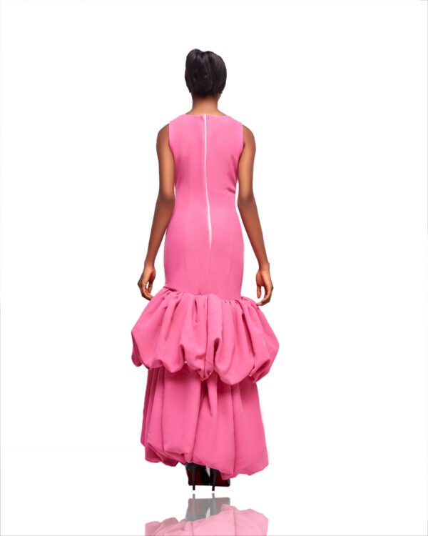 Fuchsia Bloom Sculpted Hem Gown - Image 2