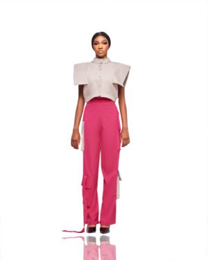 Structured Crop Top & Cargo Pants Set