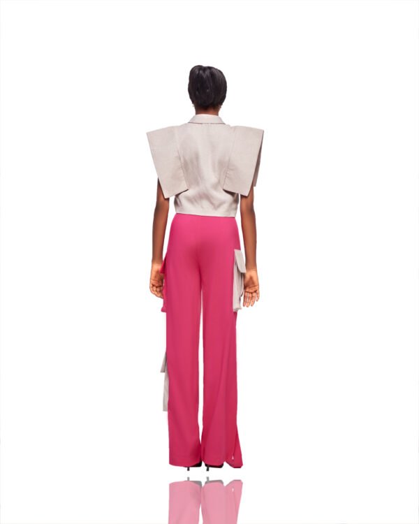 Structured Crop Top & Cargo Pants Set - Image 2