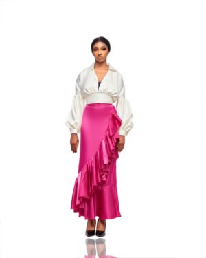 Ruffle Skirt & Sleeve Blouse Set