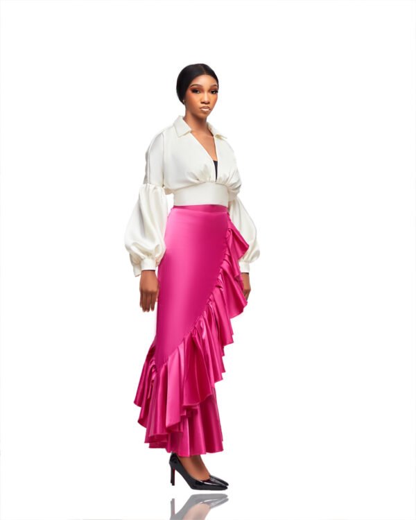 Ruffle Skirt & Sleeve Blouse Set - Image 3