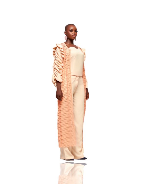 Blush Ruched Kimono 3-Piece Set - Image 3